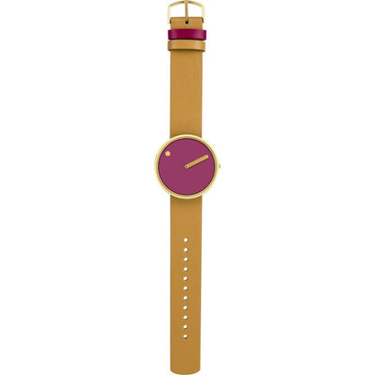 Picto |  Pink Dial / Peruvian Brown Leather Strap