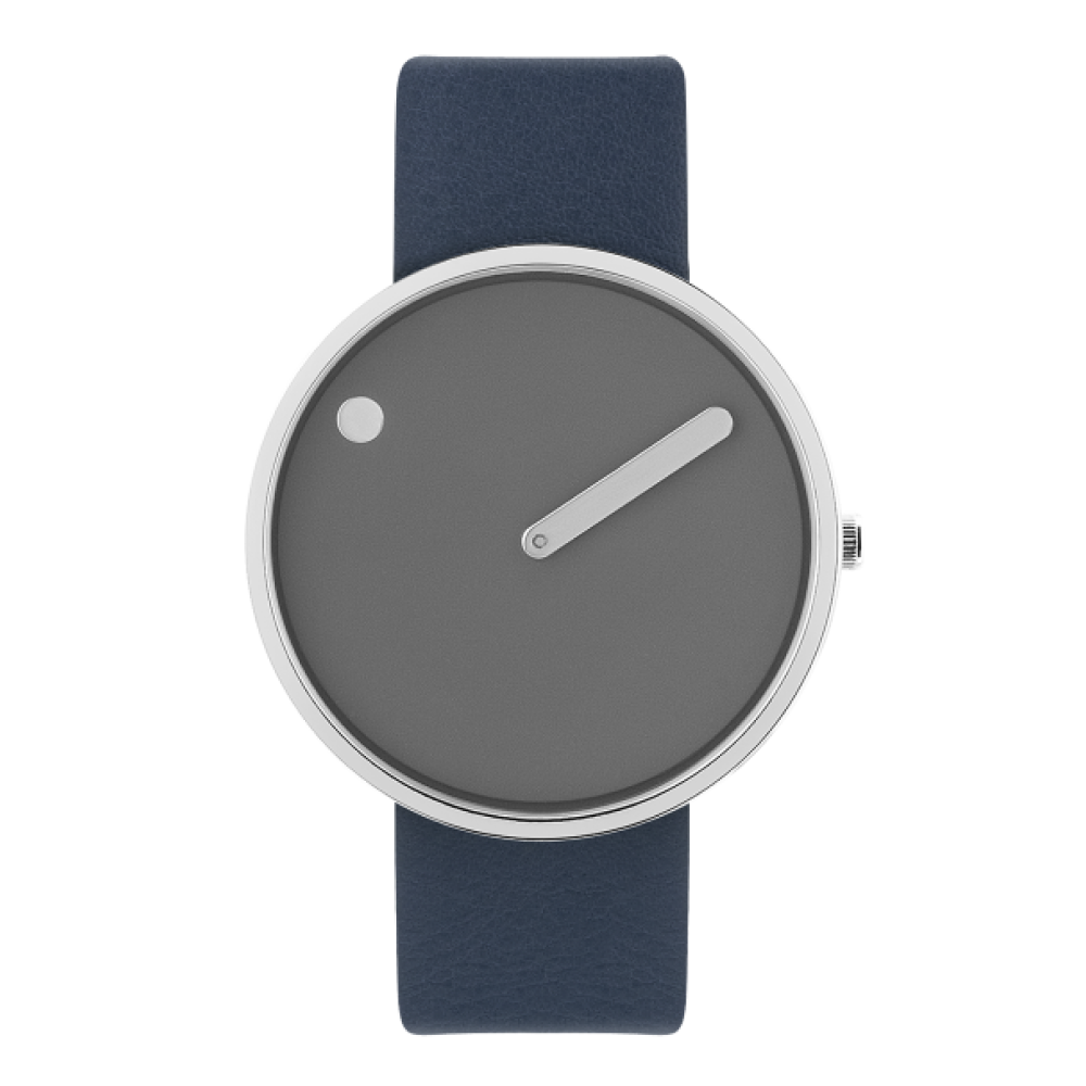 Picto | Thunder Grey Dial / Midnight Blue Leather Strap