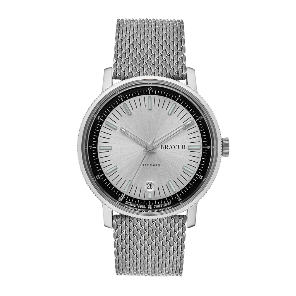 Bravur | BW003 - Silver / Milanese Mesh (Automatic)