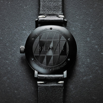 Bravur | BW001 - Black PVD / Burgundy Leather