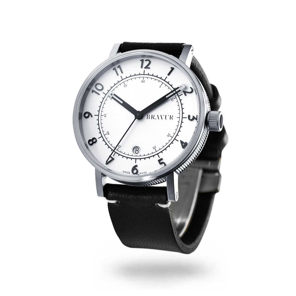 Bravur | BW001 - Silver / Black Leather