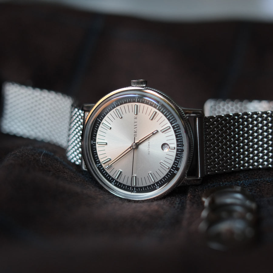 Bravur | BW003 - Silver / Milanese Mesh (Automatic)