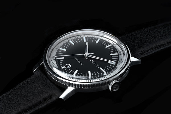 Bravur | Bw003 - Black Dial - Black With Contrast Stitching Leather