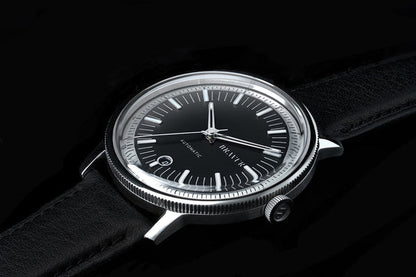 Bravur | Bw003 - Black Dial - Black With Contrast Stitching Leather