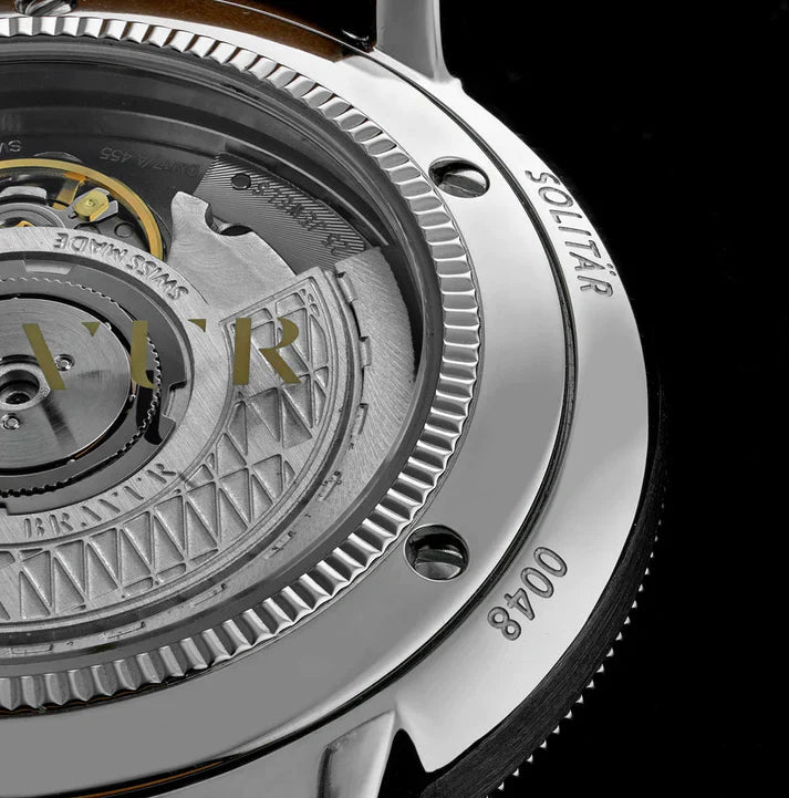 Bravur | Bw003 - Silver Dial - Brown With Contrast Stitching Leather