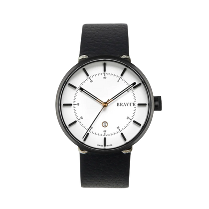 Bravur | BW002 - Black PVD / Black Leather