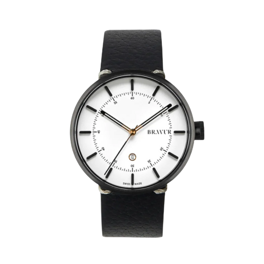 Bravur | BW002 - Black PVD / Black Leather