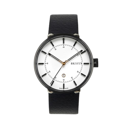 Bravur | BW002 - Black PVD / Black Leather