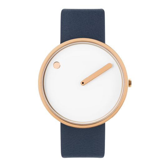 Picto | White Dial / Midnight Blue Leather Strap