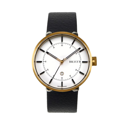 Bravur | BW002 - Gold / Black Leather