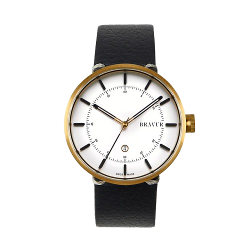 Bravur | BW002 - Gold / Black Leather