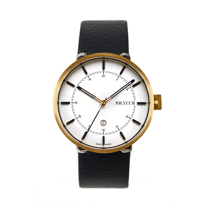 Bravur | BW002 - Gold / Black Leather