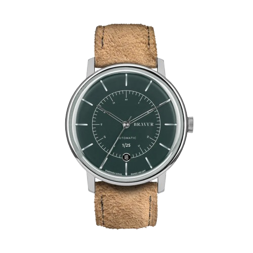 Bravur | Scandinavia Limited Edition - Shadow Green / Suede Strap (Automatic)