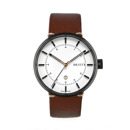 Bravur | BW002 - Black PVD / Brown Leather