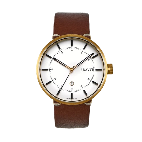 Bravur | BW002 - Gold / Brown Leather