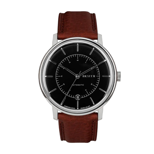 Bravur | Scandinavia - Silver / Brown Leather (Automatic)