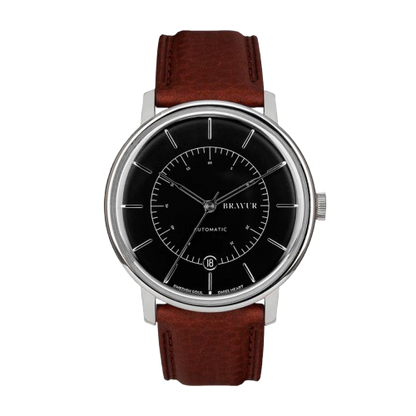 Bravur | Scandinavia - Silver / Brown Leather (Automatic)