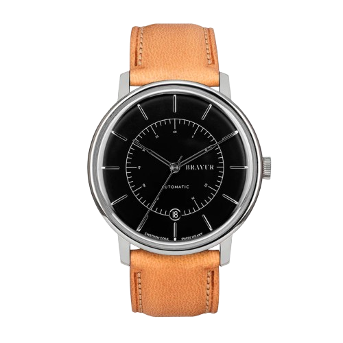 Bravur | Scandinavia - Silver Black / Tan Leather (Automatic)