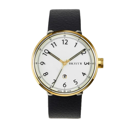 Bravur | BW102 - Gold / Black Leather