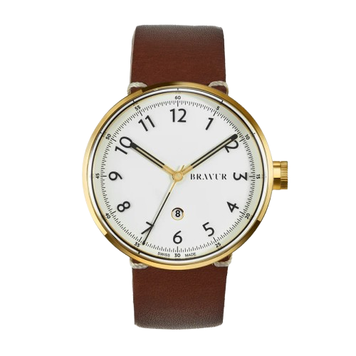 Bravur | BW102 - Gold / Brown Leather