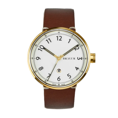 Bravur | BW102 - Gold / Brown Leather