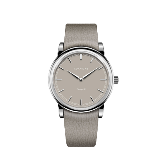 Corniche | Heritage 36 - Stainless Steel / Taupe Leather