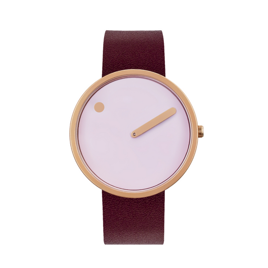 Picto | Dusty Rose Pink Dial / Burgundy Red Leather Strap