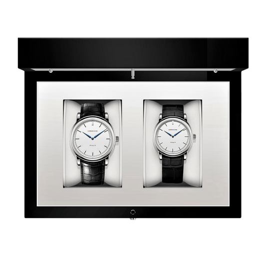 Corniche | Heritage Gift Set - Stainless Steel / Black Leather