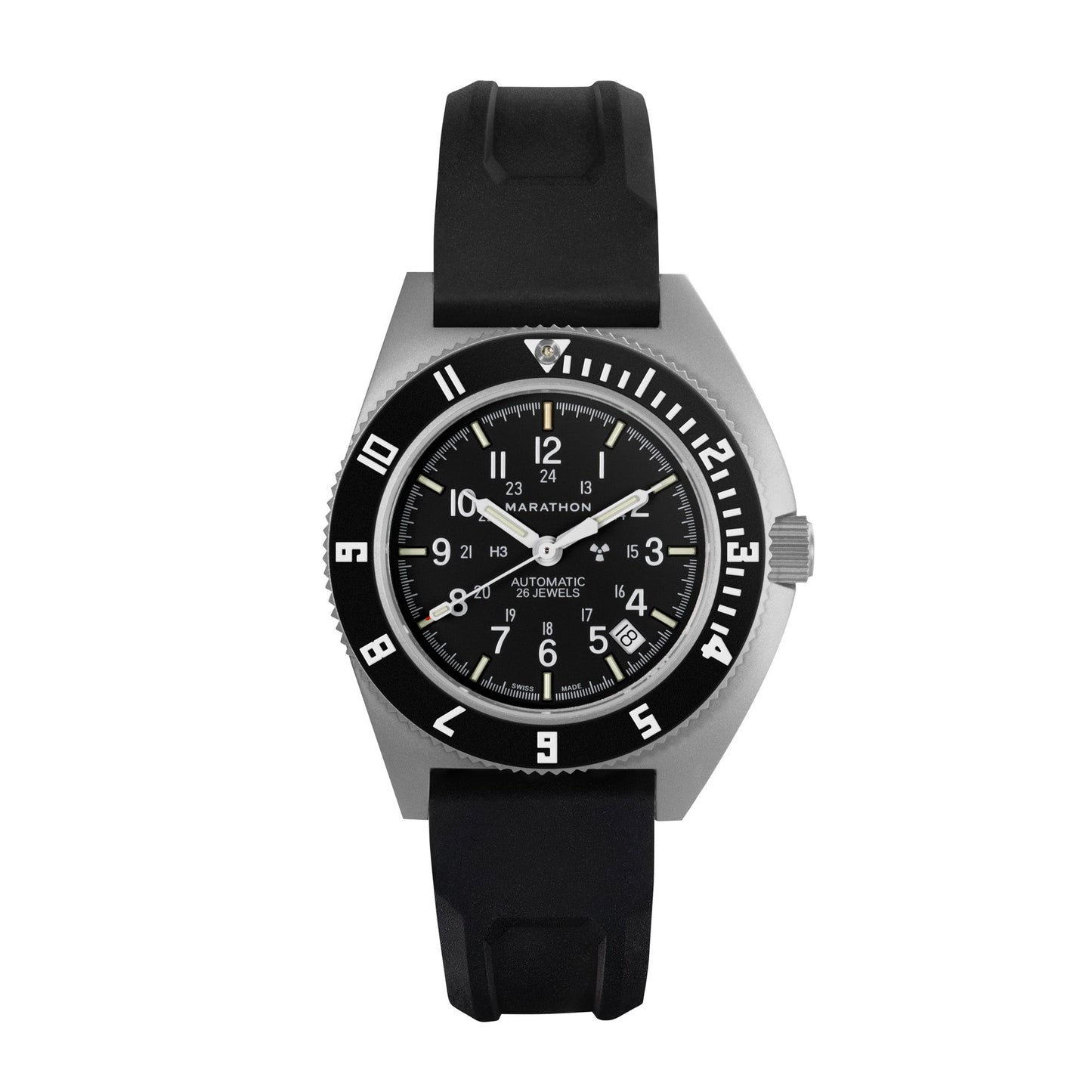 Marathon | Pilot's Steel Navigator w/ Date (Automatic) / Black Silicone - 41mm