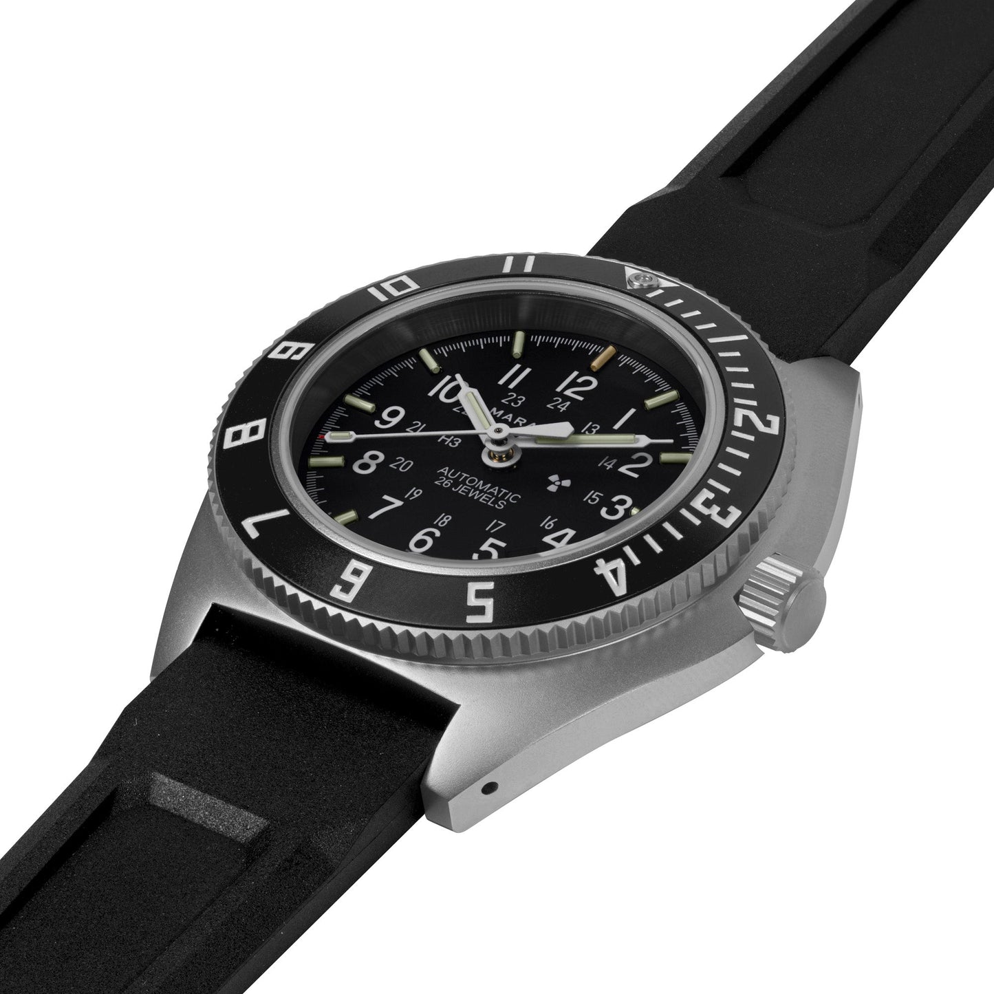 Marathon | Pilot's Steel Navigator w/ Date (Automatic) / Black Silicone - 41mm