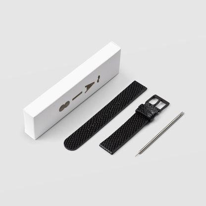 Aãrk Collective | Strap 18mm - Leather - Snake Grain Black