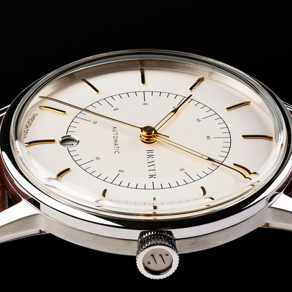 Bravur | Scandinavia - Silver White / Brown Leather (Automatic)