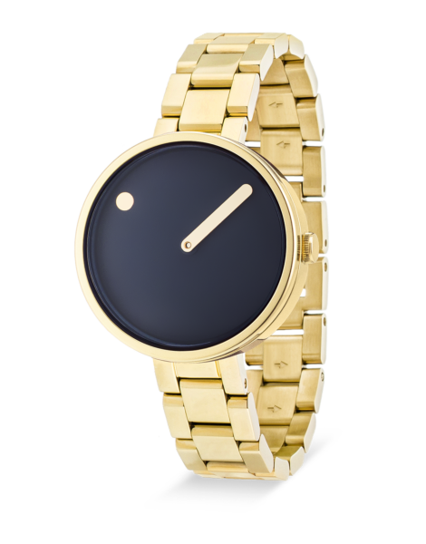 Picto |  Midnight Blue Dial / Polished Gold Steel Bracelet