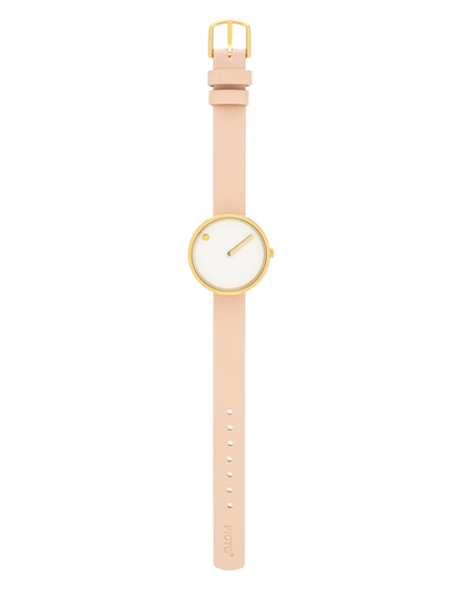 Picto | White Dial / Nude Pink Leather Strap