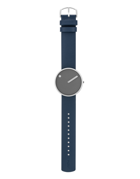 Picto | Thunder Grey Dial / Midnight Blue Leather Strap