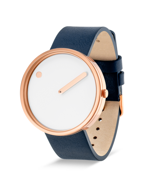 Picto | White Dial / Midnight Blue Leather Strap