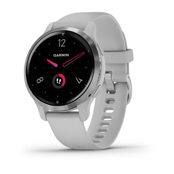 VENU 2S | Silver Stainless Steel Bezel with Mist Gray Case and Silicone Band