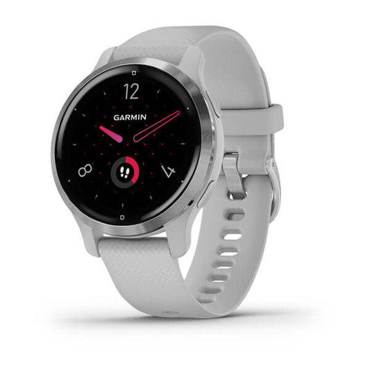 VENU 2S | Silver Stainless Steel Bezel with Mist Gray Case and Silicone Band