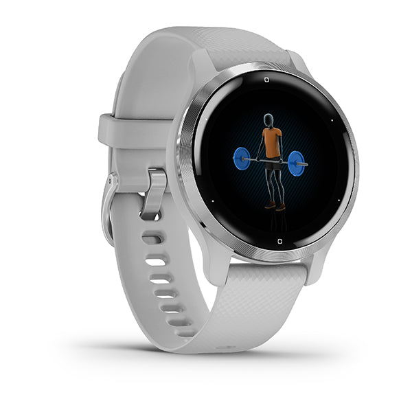 VENU 2S | Silver Stainless Steel Bezel with Mist Gray Case and Silicone Band